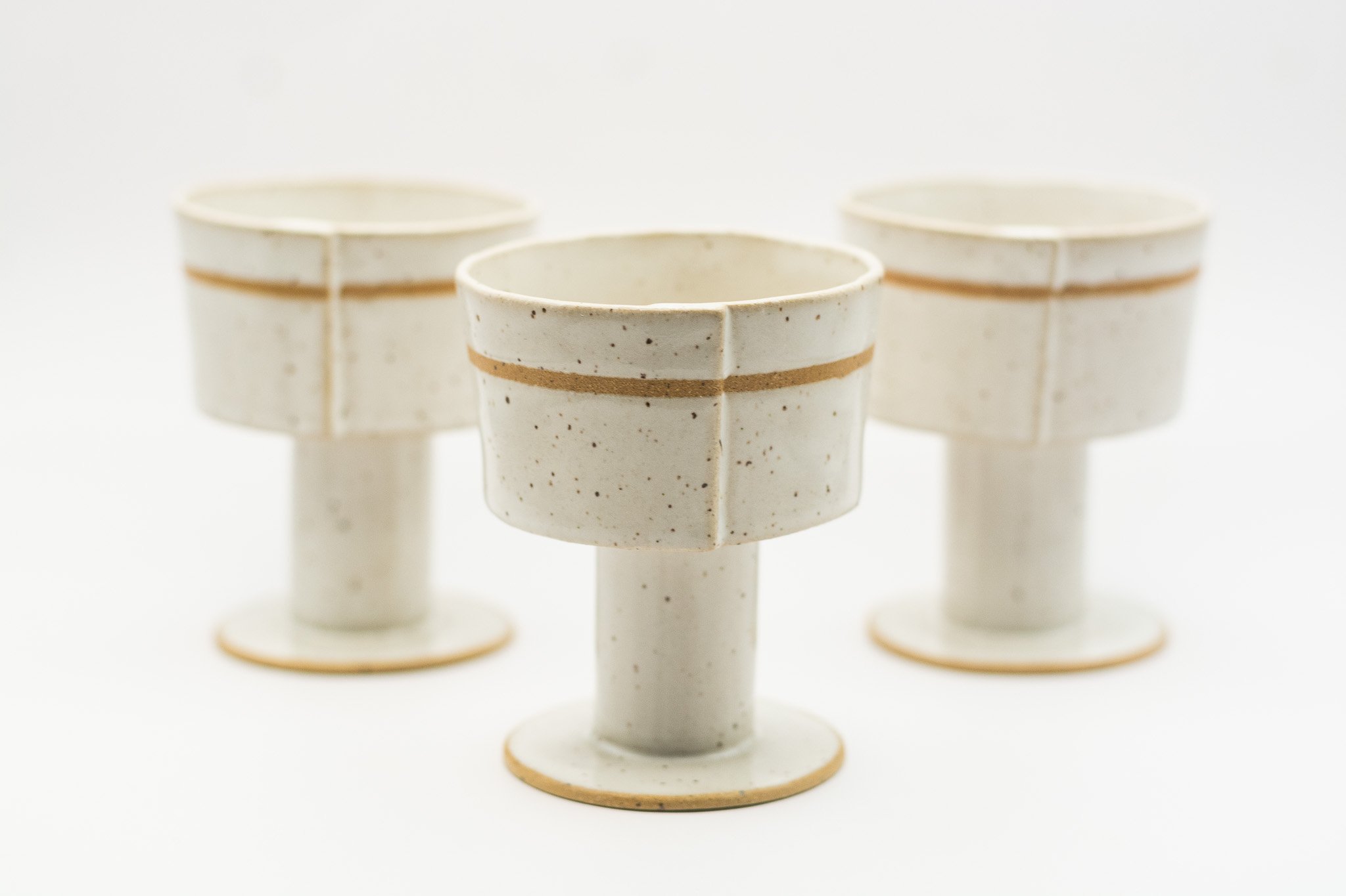 Handmade White Ceramic Goblets