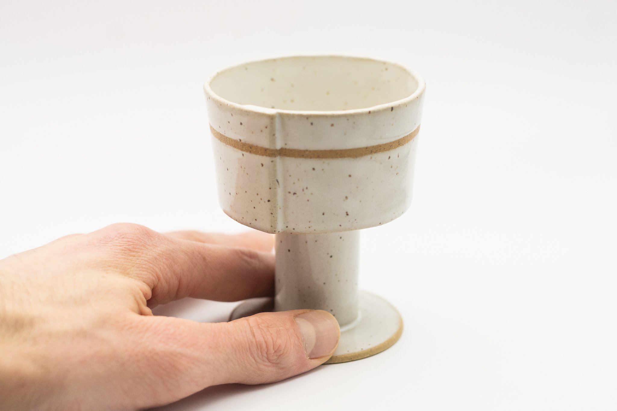 Handmade White Ceramic Goblet