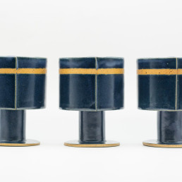 Handmade Blue Ceramic Goblets